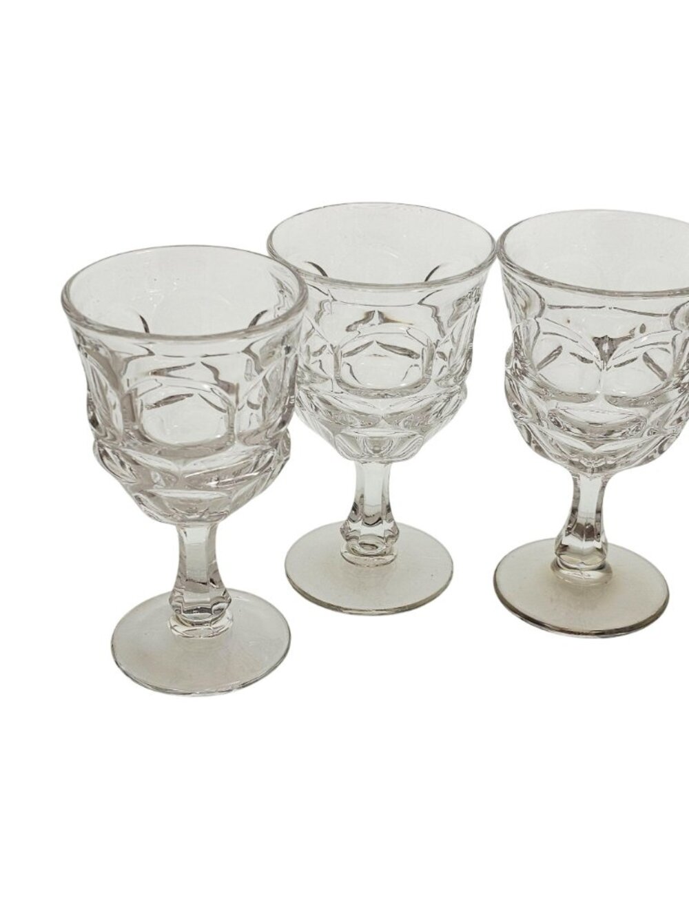 4 Fostoria Argus Water Goblets 6.5" vtg 1970s clear glasses midcentury 10oz - Picture 4 of 8